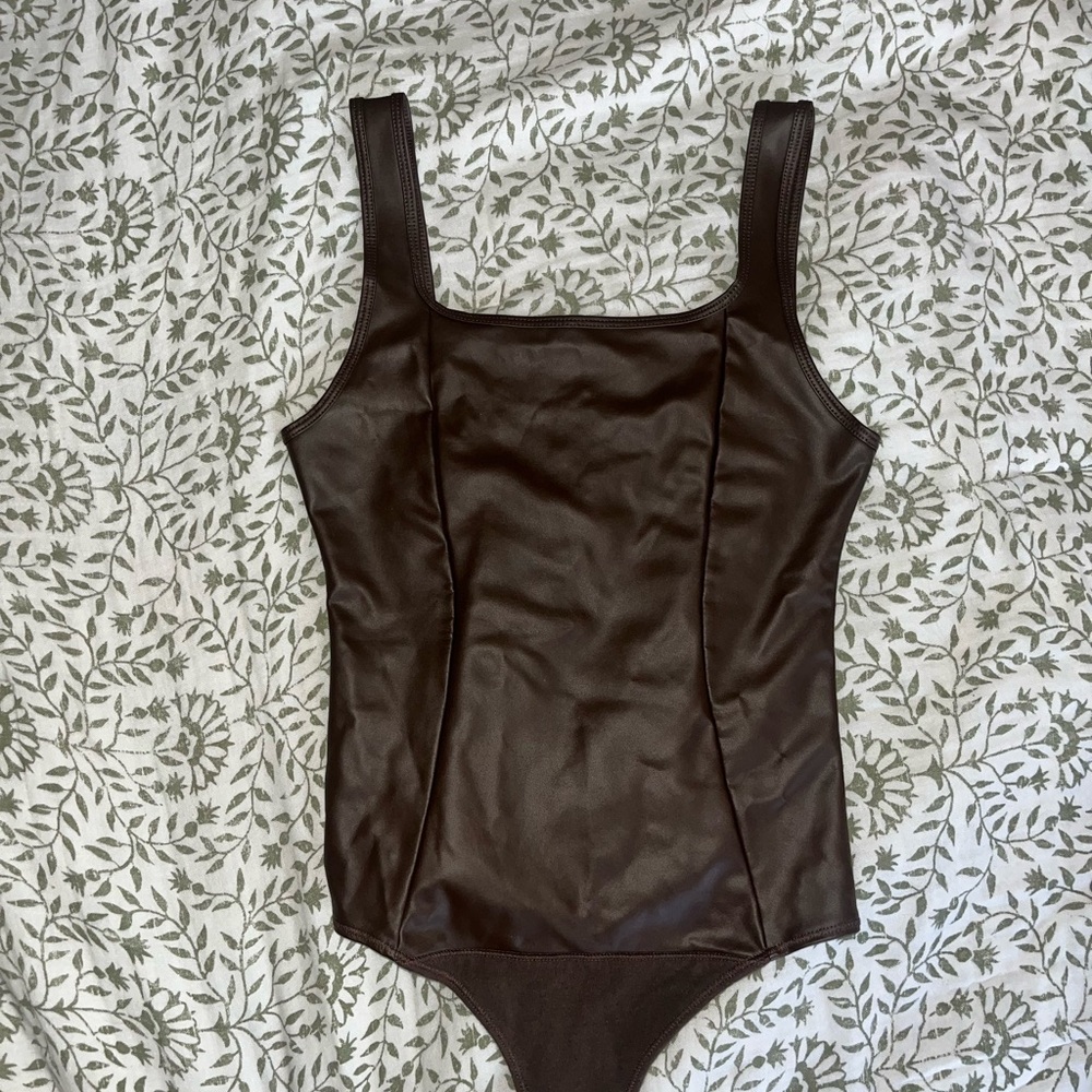 Abercrombie Brown Leather Bodysuit
